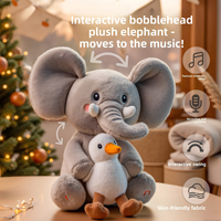Jouet en peluche électrique en plastique Éléphant Cache-Cache avec fonctions chant, enregistrement et écho, double mécanisme, pour 0-24 mois, unisexe