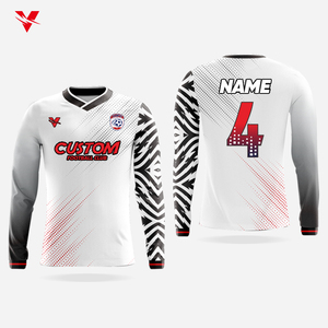 Maillot de football par sublimation Chemises de l'équipe de football en polyester à rayures noires Version Palyer Maillot de football vierge M946 - Product Image 1