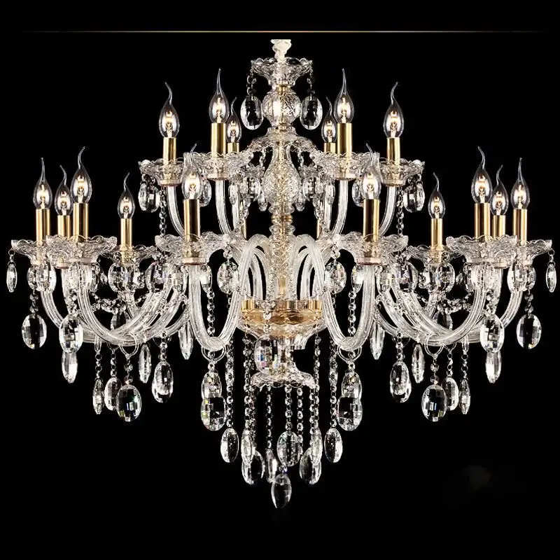 Modern led restaurant lamp beads chain crystal room chandeliers Luxury Candle crystal chandelier