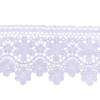 Tissus de couture en dentelle brodée pour femmes, dentelle blanche, garniture pour robe de mariée, vente en gros