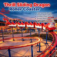 Montagnes russes Dragon Glissant pour Parc à Thème, Train Électrique pour Enfants sur Piste en Acier et Fibre de Verre, Utilisation Intérieure/Extérieure, Jardin, Aéroport