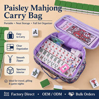 Sac de rangement personnalisé pour Mahjong américain, grande capacité, motif Paisley, étui de transport avec poche en filet, organisateur portable, OEM ODM, vente en gros, nylon