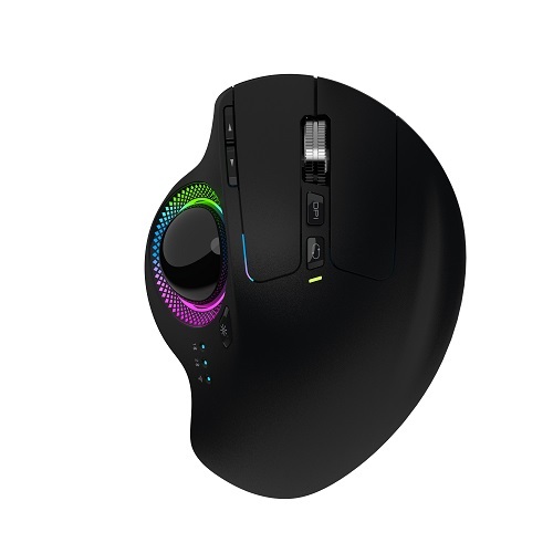 RGB Wireless Trackball Mouse Ergonomic Vertical Design Rechargeable Mouse with Sculpted Right-Hand Shape