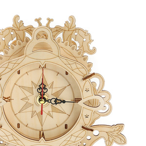 3D laser cắt đồng hồ bằng gỗ ghép hình câu đố giáo dục lắp ráp mô hình cho bàn trang trí 3D câu đố cho trẻ em và người lớn - Product Image 3