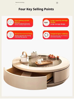 Table basse de salon en verre mobile, durable et luxueuse, mobilier de maison au design moderne