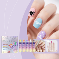Ensemble de 12 marqueurs pour nail art - Stylos de peinture pour ongles à pointe fine, imperméables et à séchage rapide, outils de nail art DIY pour débutants, soin des mains