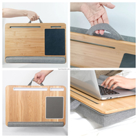 Offre Spéciale bambou table d'ordinateur portable bureau pour Ipad téléphone avec coussin Mesa Para Portatil bambou en bois ordinateur portable support de support