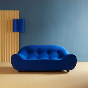 Sillón Individual Moderno de Tela Azul con Asiento Suave, Mueble para Sala de Estar - Product Image 5