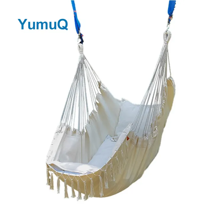 YumuQ nuovo Design 100% cotone Nylon tela 150kg 360 girevole bambino bambino amaca sedia sospesa Base altalena