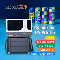 Imprimante UV cylindrique Kingjet I3200, machine à jet d'encre rotative pour bouteilles avec impression sans couture à 360 degrés