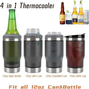 Mug de voyage et isolateur pour canettes de cola rose, pour canettes de 12 oz et bouteilles de bière, tasse isotherme en acier inoxydable et thermocooler - Product Image 2
