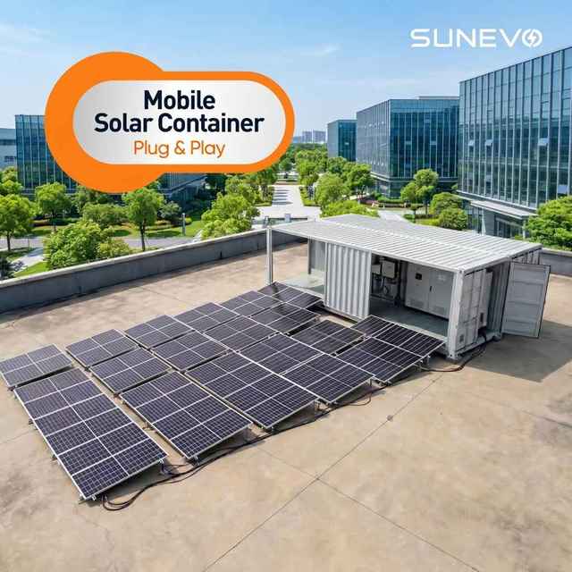 CE TUV Sunevo 100kW 200kW N Type Foldable Solar Panels Container Mobile Power Plant for Commercial Office Energy Support