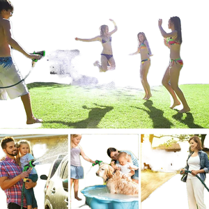 Selang taman 100 kaki yang dapat diperluas, selang air Fitting plastik Solid 3/4 inci dengan 10 fungsi nozel - Product Image 6