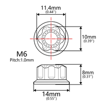 Mur Flens Titanium Warna Titanium GR2 GR5 Ukuran M4 M5 M6 M8 M10 M12 untuk As Roda yang Dapat Disesuaikan