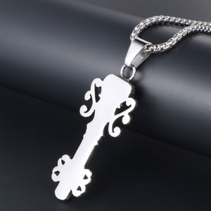 Pendentif clé couronne de crâne en acier inoxydable, collier pour homme, charme tendance et cool SP234 - Product Image 4