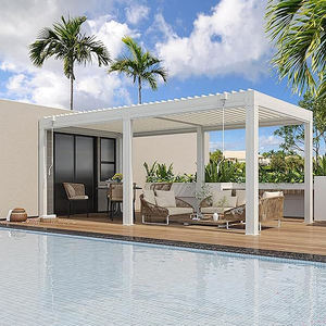 Pabellón de Aluminio Personalizado con Techo Motorizado para Patio Exterior, Gazebo Fácil de Montar para Jardín o Balcón, Precio al por Mayor - Product Image 1