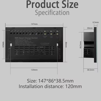 Prise murale intelligente Wi-Fi Tuya avec panneau tactile en verre, double prise murale avec USB Type C 220V AC, norme britannique