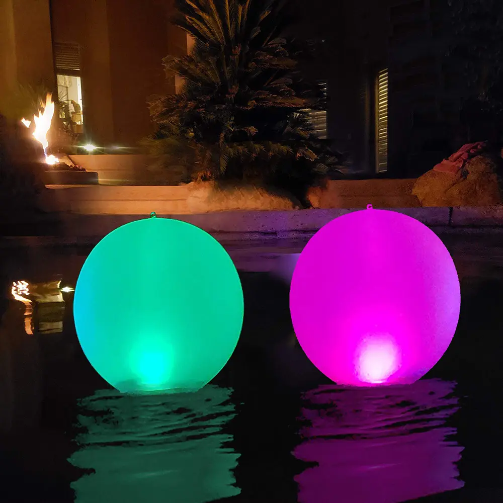Hot Sale Light Up Beach Balls 16" Led Inflatable Beach Ball Floating Pool Lights Inflatable Light Ball For Party