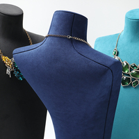 Présentoir à bijoux de luxe en microfibre grande taille DIGU, vitrine de magasin de bijoux, buste incurvé surdimensionné pour colliers