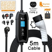 Pengisi Daya EV Portabel Feyree 3.5kW GB/T Pengisi Daya Kendaraan Listrik Layar 1.8 Inci Instruksi Arus Dapat Diatur 16A Pengisian Daya