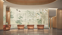Vidrio Artístico Laminado, Vidrio Decorativo Sólido, Vidrio Decorativo Laminado Abstracto de Alta Gama para Hoteles, Villas y Oficinas