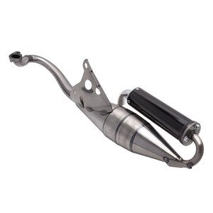 Tubo de Escape para Motocicleta/Scooter Yamaha JOG 50, Sección Completa con Contrapresión, Color Plata/Negro - Product Image 3