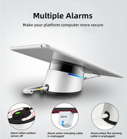 Stand Display Keamanan Tablet ABS Aluminium Alloy Sensor Gerak Alarm 110-120dB Jangkauan Deteksi 10m Pengisian Daya untuk iPad Anti Maling