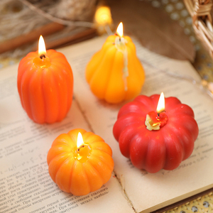 Velas Aromáticas con Forma <span class=keywords><strong>de</strong></span> Calabaza en Colores Otoñales para Decoración del Hogar en Halloween y Creación <span class=keywords><strong>de</strong></span> Ambiente Festivo - Product Image 1
