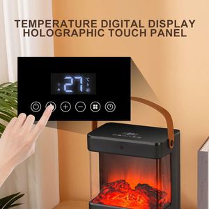 Ventilateur chauffant à simulation de flamme 2000W 220V avec télécommande, thermostat réglable, céramique PTC, personnalisable, mini, portable, électrique - Product Image 5