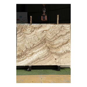 Losa de Ónix Natural Translúcido de Alta Calidad con Patrón de Ondas de Agua Beige - Product Image 3