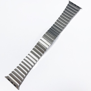 Correa para <span class=keywords><strong>iWatch</strong></span> con Hebilla de Mariposa, Banda de Acero Inoxidable para Apple Watch, Metal Color Titanio, Diseño de Bambú Sólido para <span class=keywords><strong>iWatch</strong></span> - Product Image 5