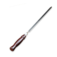 Ensemble de 6 brochettes de barbecue en acier inoxydable 430 de 23,6 pouces avec long manche en bois, fourchettes à kebab, ensemble de brochettes pour grillades
