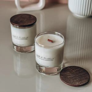 Décoration d'intérieur de marque privée Enjoy Your Life Pot en céramique blanche à arôme personnalisé Bougie parfumée romantique sans fumée - Product Image 1