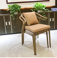 Mobilier d'extérieur, chaise de salle à manger empilable tout en aluminium, tabouret de comptoir Wishbone, chaises en métal pour Restaurant hôtel, prix bon marché, en Stock