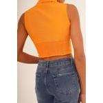 Blusas y Camisas de Manga Corta para Mujer al por Mayor, Color Naranja, con Detalle de Corsé - Product Image 2