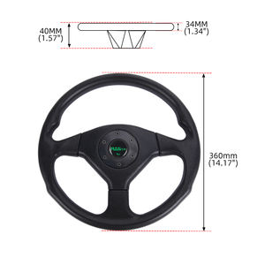 <span class=keywords><strong>Volant</strong></span> de sport de course JDM 14 pouces <span class=keywords><strong>Volant</strong></span> plat en cuir PU Volante Deportivo De Coche - Product Image 6