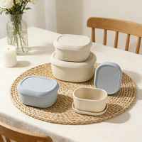 Boîte à lunch en silicone de style japonais et coréen, compatible micro-ondes, mini, pour le bureau et la cuisine, ensemble de rangement carré à trois niveaux, capacité de 501 à 800 ml