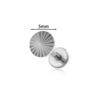 Piercing Circular de Titanio G23/F136 con Forma de Sol para Labio y Cartílago de Oreja