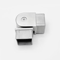 Support de main courante carré 40x40mm, connecteur réglable avec finition polie miroir brossé pour rampe d'escalier