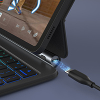 Magic Keyboard untuk Samsung Tab S9+/S9/S9 FE/S8/S7 dengan Stand Magnetik Cantilever Mengambang, Trackpad Multi-Touch, Lampu Latar, dan Tempat S Pen