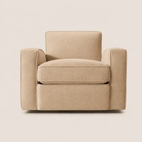 Fauteuil moderne en tissu, revêtement en lin, accoudoirs carrés, canapé simple, siège de salon pour salon, chambre à coucher, mobilier de maison