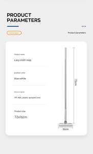 Vadrouille de nettoyage de sol à serrage automatique Lingettes remplaçables Recharge de serviettes Chiffon non tissé Tissu humide Essuie-glace de fenêtre Vadrouille plate jetable - Product Image 6