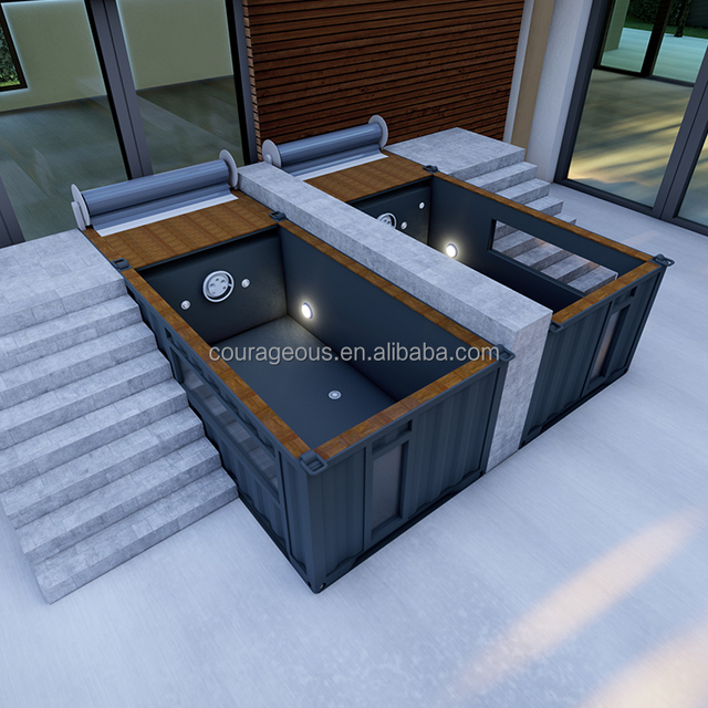 20FT Steel Above Ground Container Pool-Durable Eco-Friendly Outdoor Swimming Pool with Heat Insulation UV Resistant Easy Install
