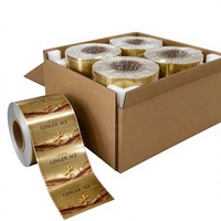 Étiquettes personnalisées en or brossé pour bouteilles de boissons, autocollants métalliques d'emballage, imprimés UV étanches pour boissons gazeuses et artisanat