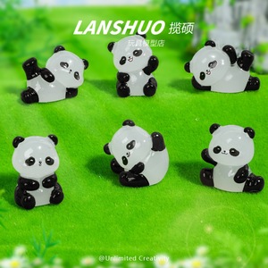 <b>Rainbow</b> <b>Candy</b> Diy Creative Studio Panda Resin Figurines Mini Animal Decor Home Decoration Craft Artistic Cartoon Style - Product Image 1