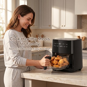 <span class=keywords><strong>Friteuse</strong></span> à air numérique 1350W 4,5L en verre borosilicate haute résistance, avec revêtement antiadhésif PTFE, protection contre la surchauffe et design moderne - Product Image 5