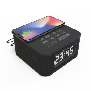 Haut-parleur Bluetooth 5.0 avec recharge USB, <span class=keywords><strong>radio</strong></span> FM, chargeur sans fil, réveil, <span class=keywords><strong>radio</strong></span> domestique rechargeable, fonction <span class=keywords><strong>radio</strong></span> Internet - Product Image 2