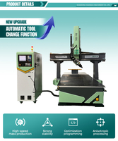 4 Eksenli ATC CNC Router 9KW Ağır Hizmet Tipi Ahşap İşleme Merkezi Kavisli Panel Yan Frezeleme Gravür Kesme Makinesi