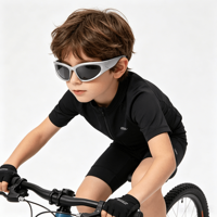COOCHE Lunettes de soleil ovales unisexes pour enfants de haute qualité avec protection UV400, monture intégrale, idéales pour le cyclisme et les fêtes