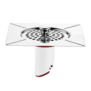 Siphon de sol carré en acier inoxydable 5,5 pouces, anti-odeur, anti-corrosion, à raccordement par compression, pour salle de bain - Product Image 1